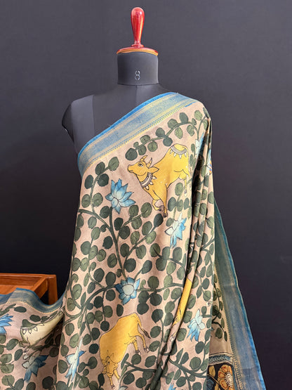 Silkcotton Penkalamkari Saree