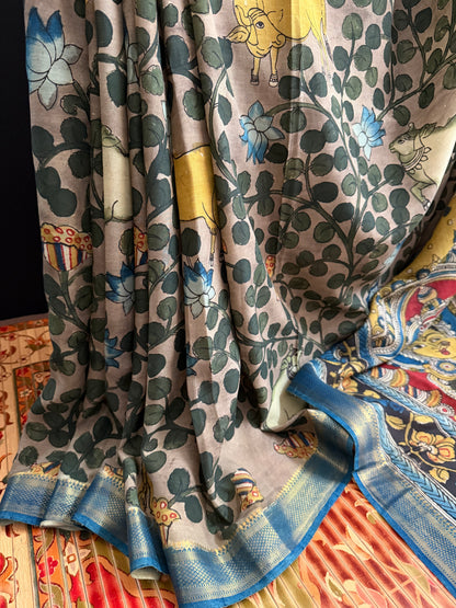 Silkcotton Penkalamkari Saree