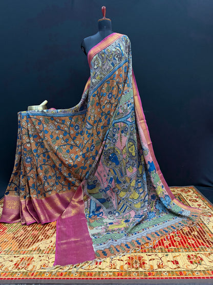 Silkcotton Penkalamkari Saree