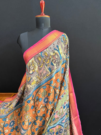 Silkcotton Penkalamkari Saree