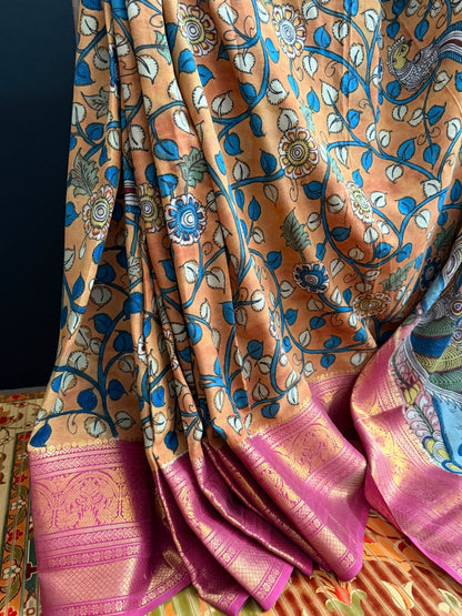 Silkcotton Penkalamkari Saree