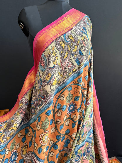 Silkcotton Penkalamkari Saree