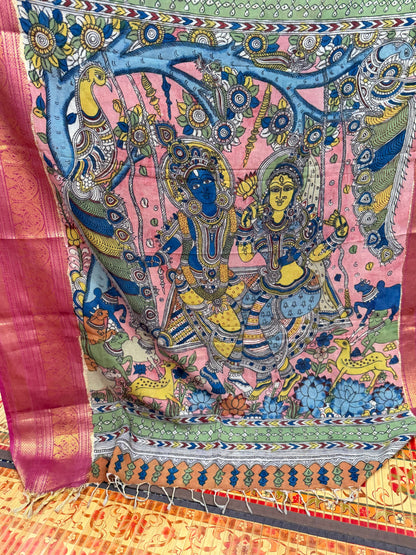 Silkcotton Penkalamkari Saree