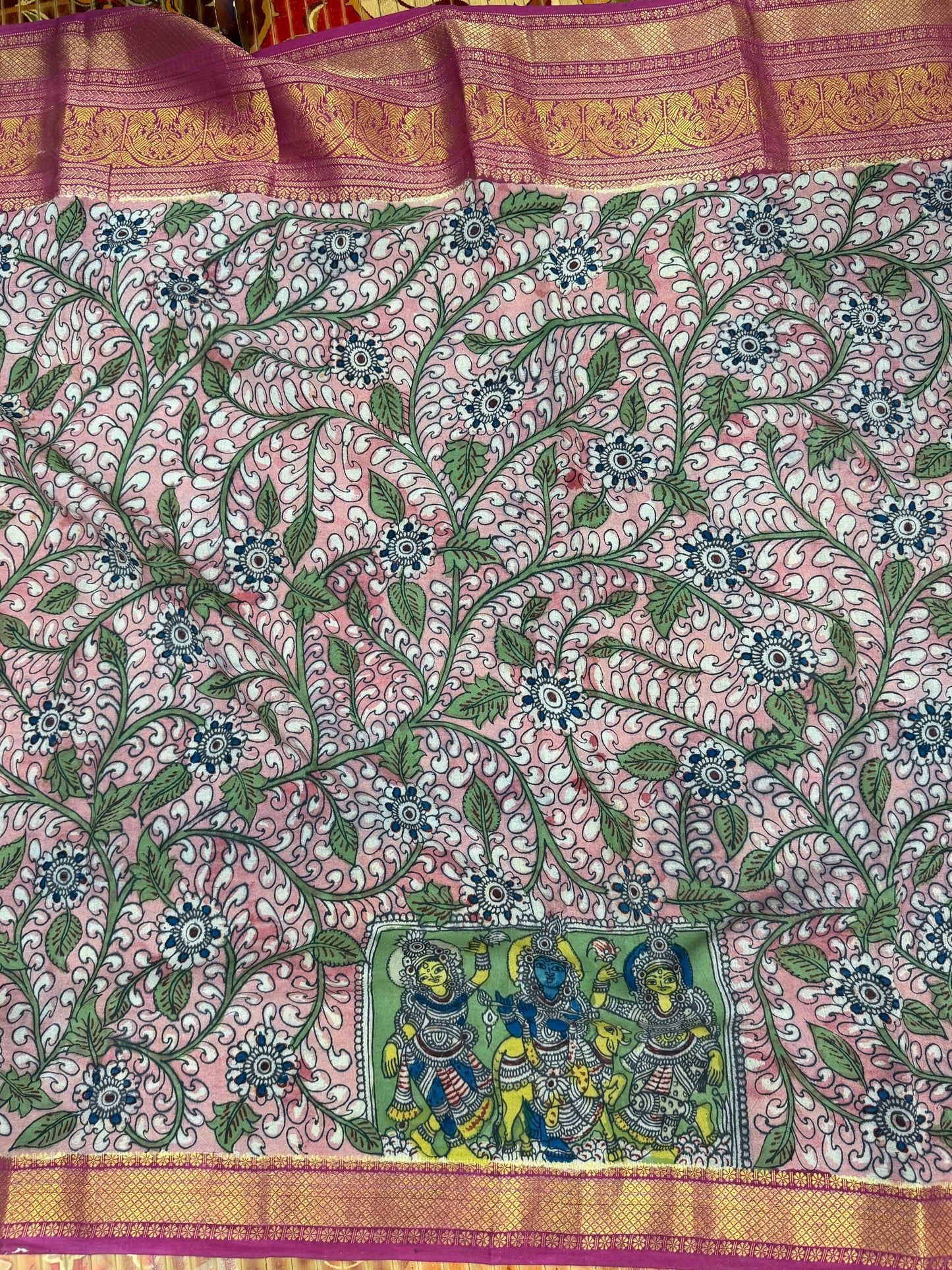 Silkcotton Penkalamkari Saree