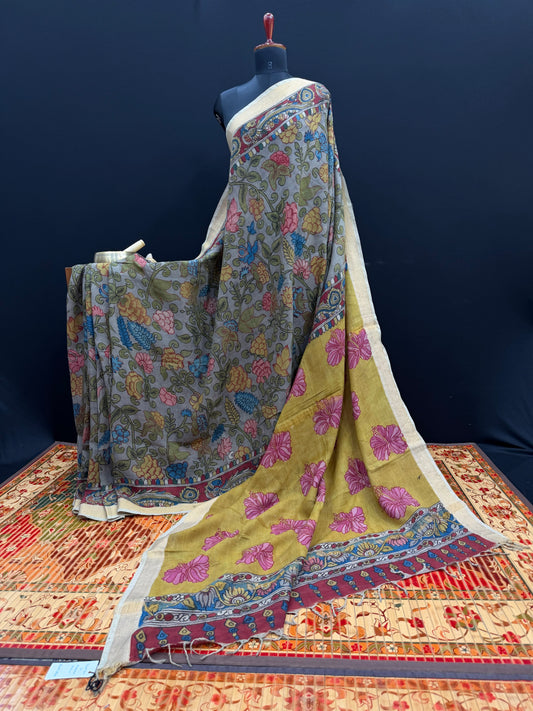 Silkcotton Penkalamkari Saree