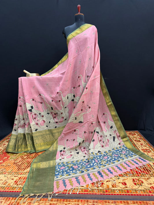 Silkcotton Penkalamkari Saree