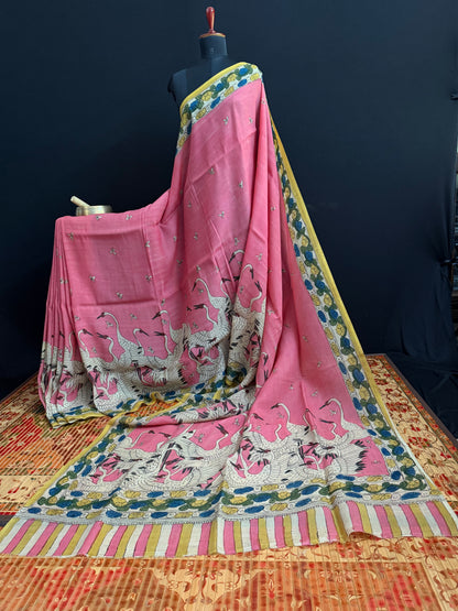 Silkcotton Penkalamkari Saree