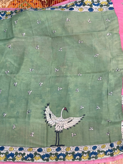 Silkcotton Penkalamkari Saree