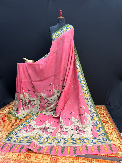 Silkcotton Penkalamkari Saree