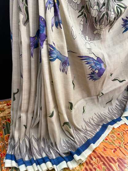 Silkcotton Penkalamkari Saree