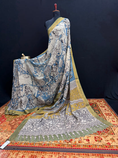 Silkcotton Penkalamkari Saree