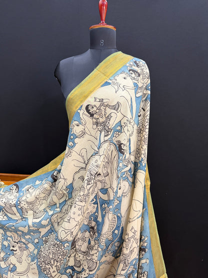 Silkcotton Penkalamkari Saree