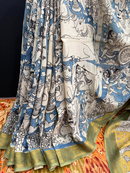 Silkcotton Penkalamkari Saree