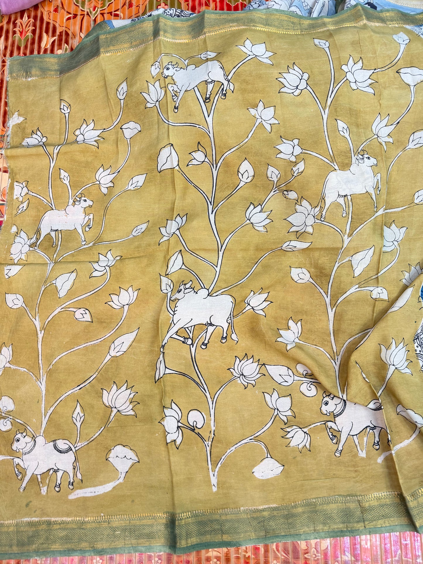 Silkcotton Penkalamkari Saree