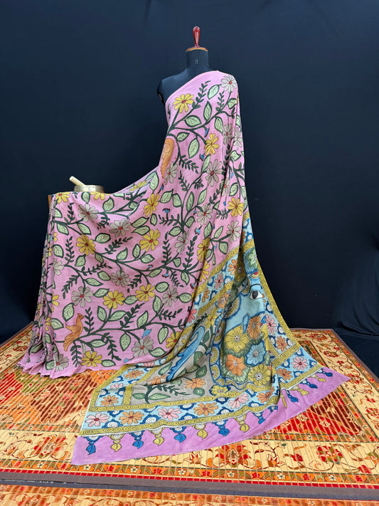 Silkcotton Penkalamkari Saree