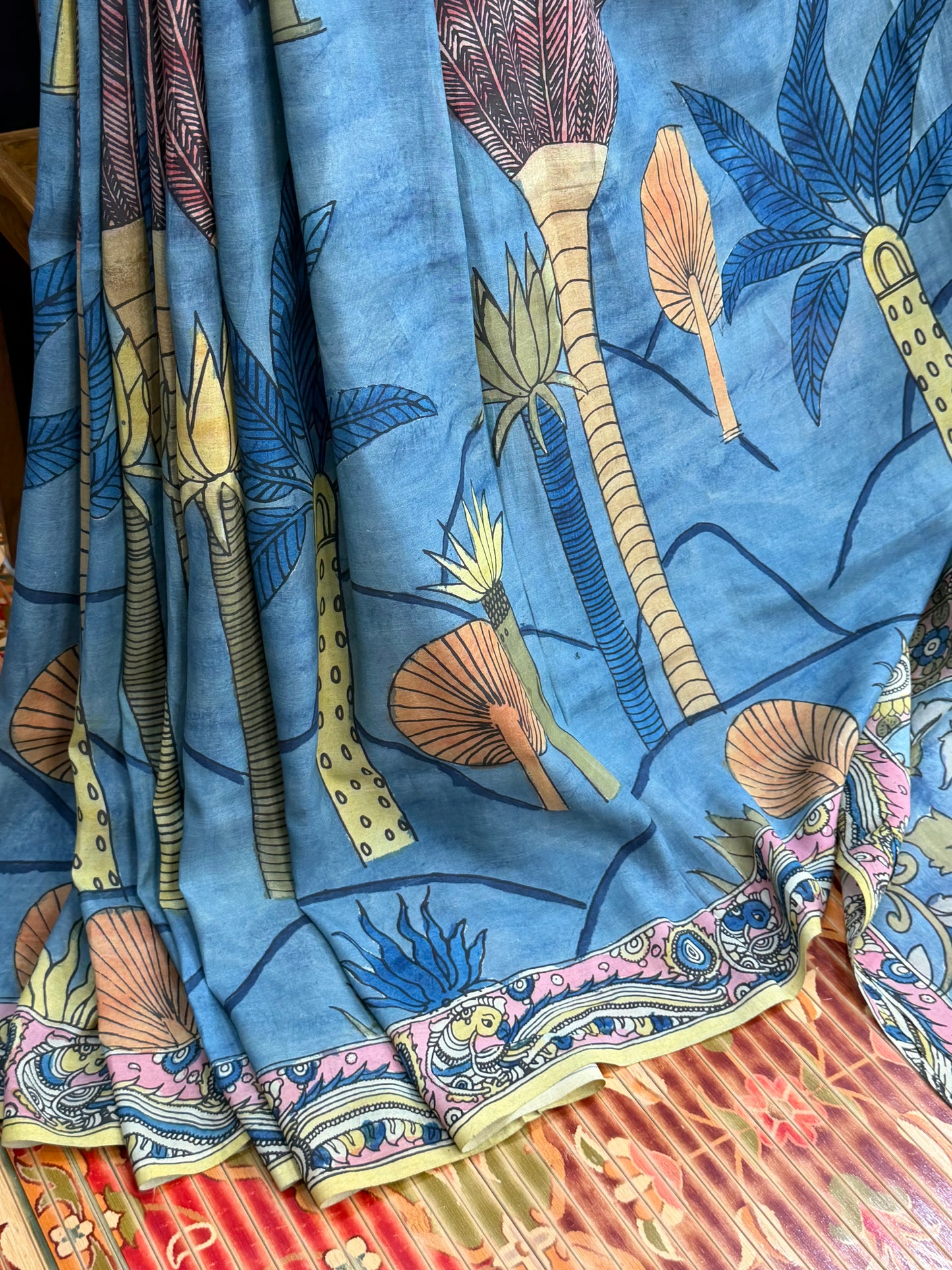 Silkcotton Penkalamkari Saree