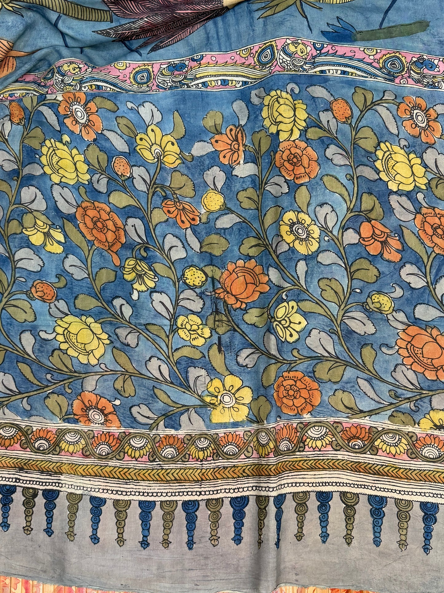Silkcotton Penkalamkari Saree