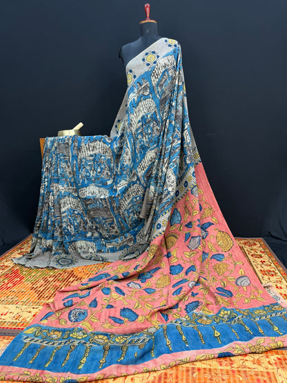 Silkcotton Penkalamkari Saree