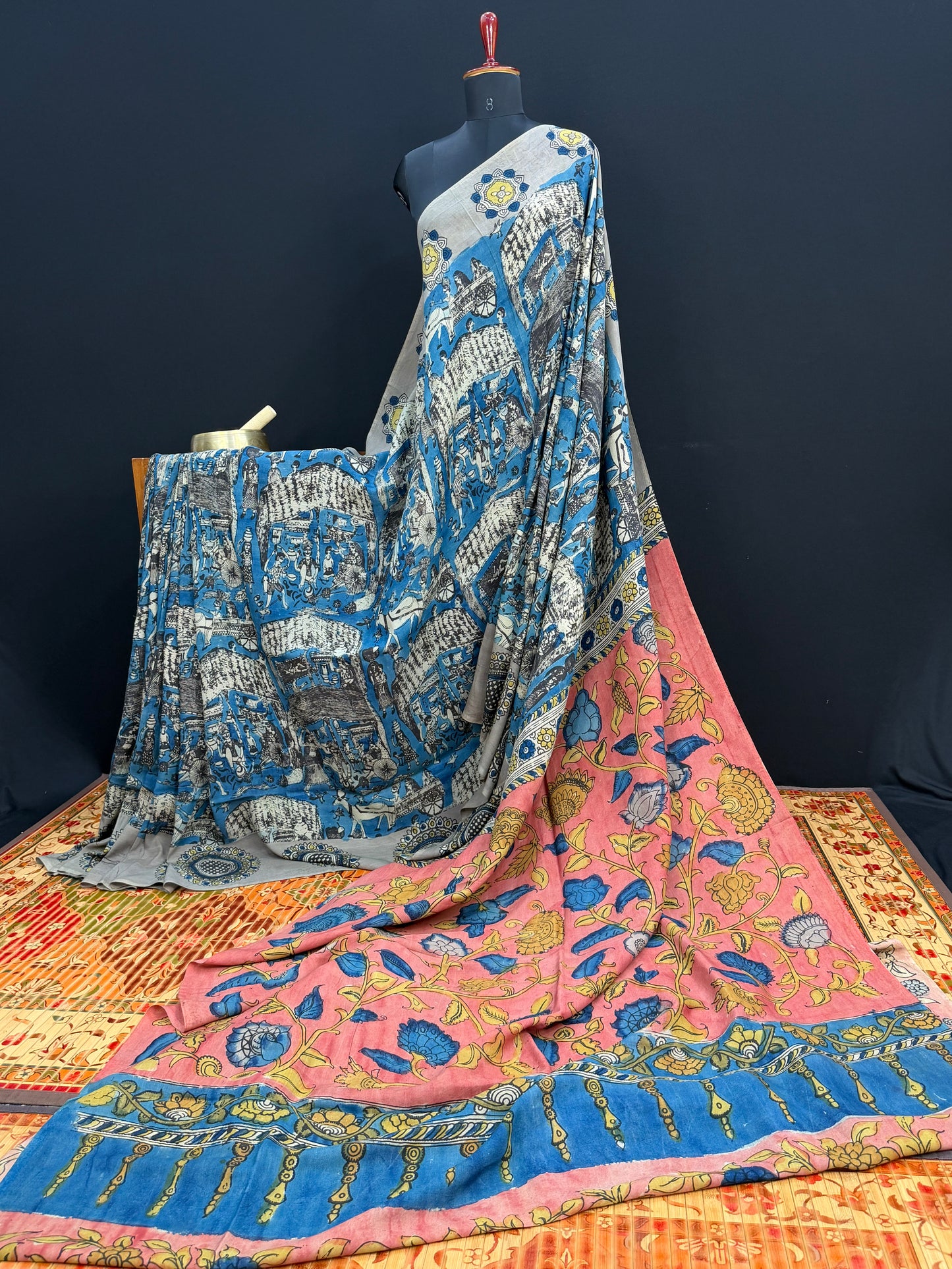 Silkcotton Penkalamkari Saree