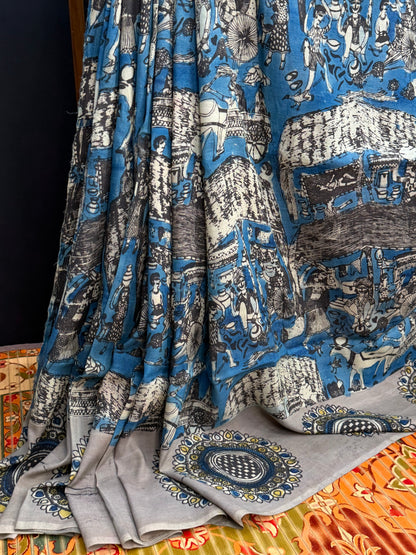 Silkcotton Penkalamkari Saree
