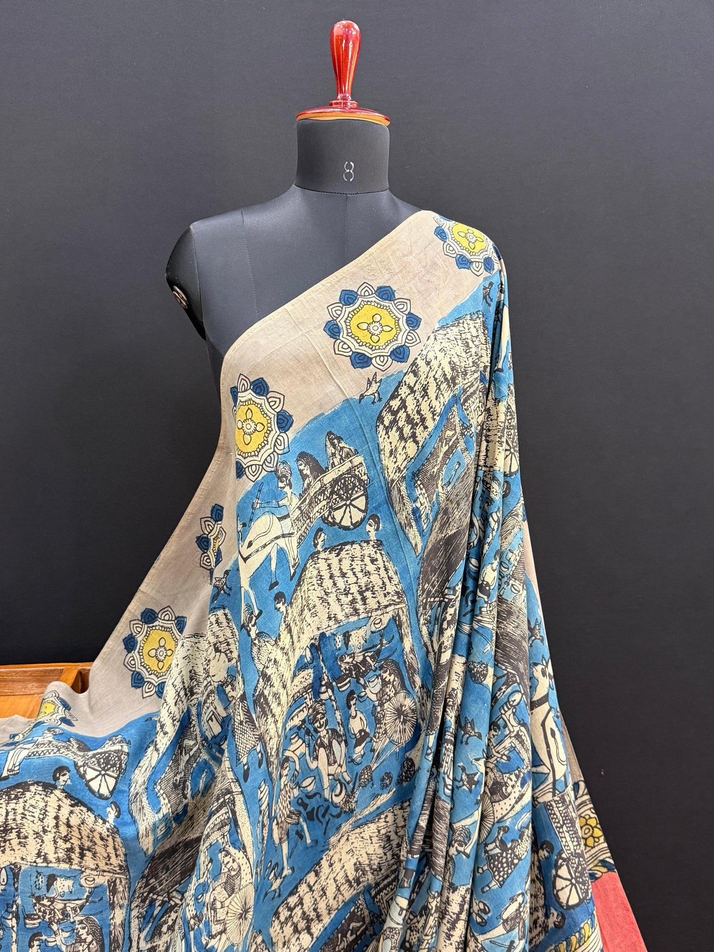 Silkcotton Penkalamkari Saree