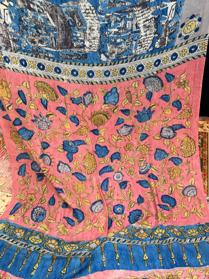 Silkcotton Penkalamkari Saree