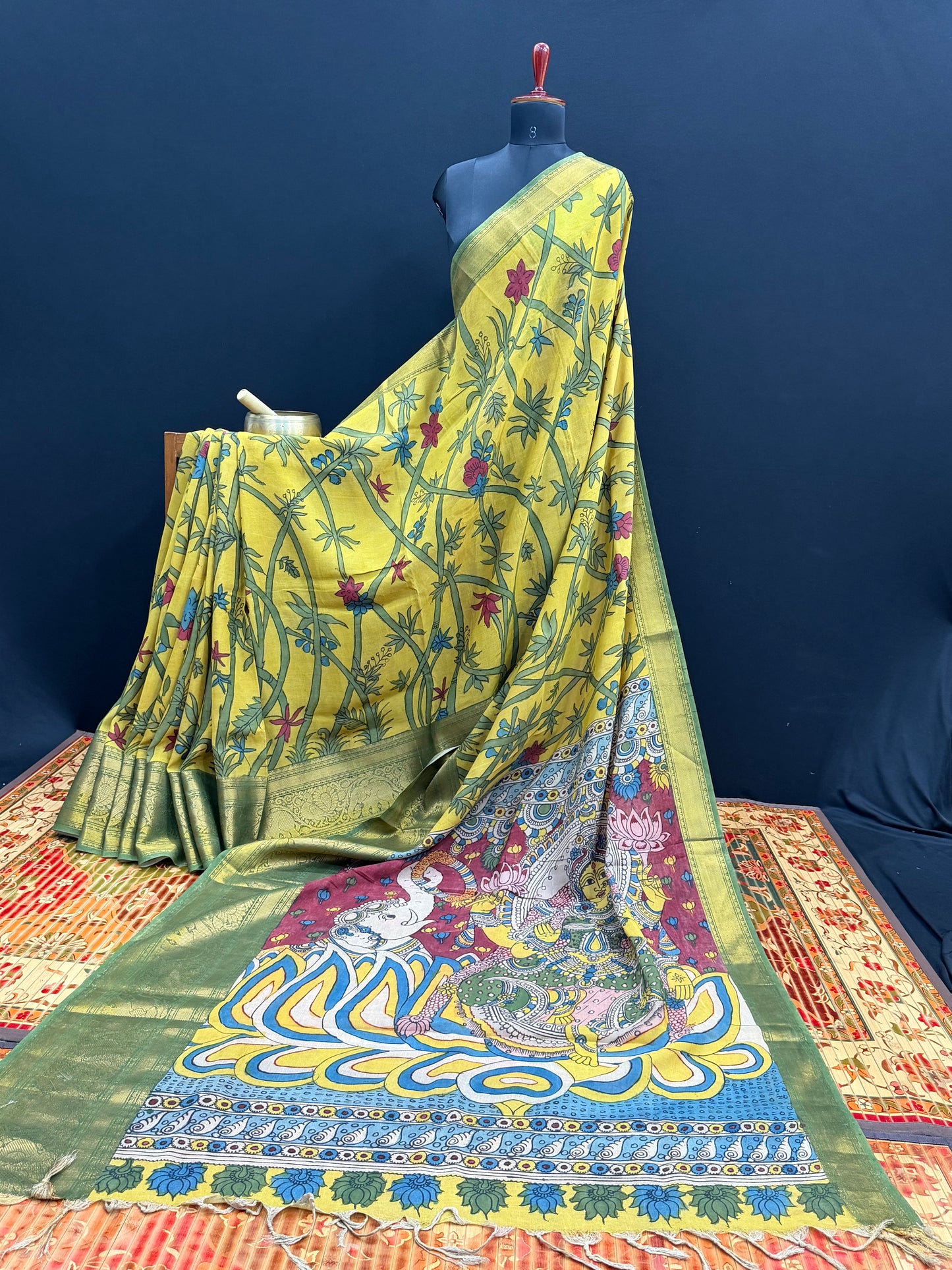 Silkcotton Penkalamkari Saree