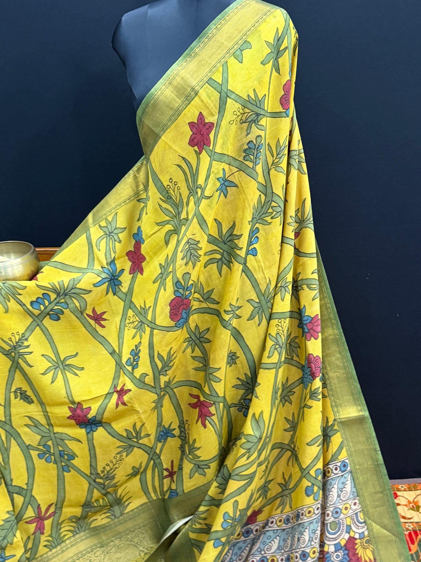 Silkcotton Penkalamkari Saree