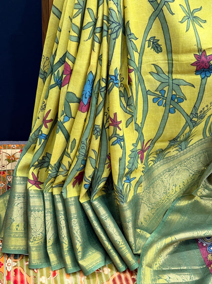 Silkcotton Penkalamkari Saree