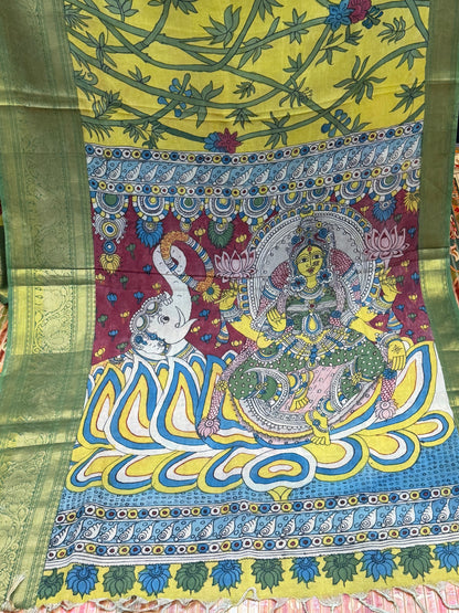 Silkcotton Penkalamkari Saree