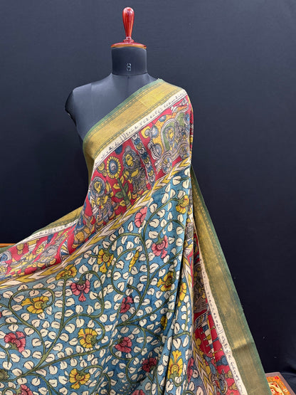Silkcotton Penkalamkari Saree