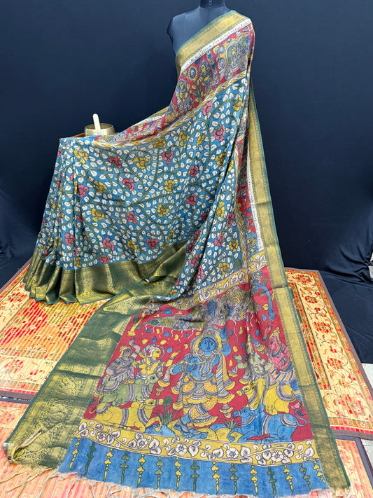 Silkcotton Penkalamkari Saree