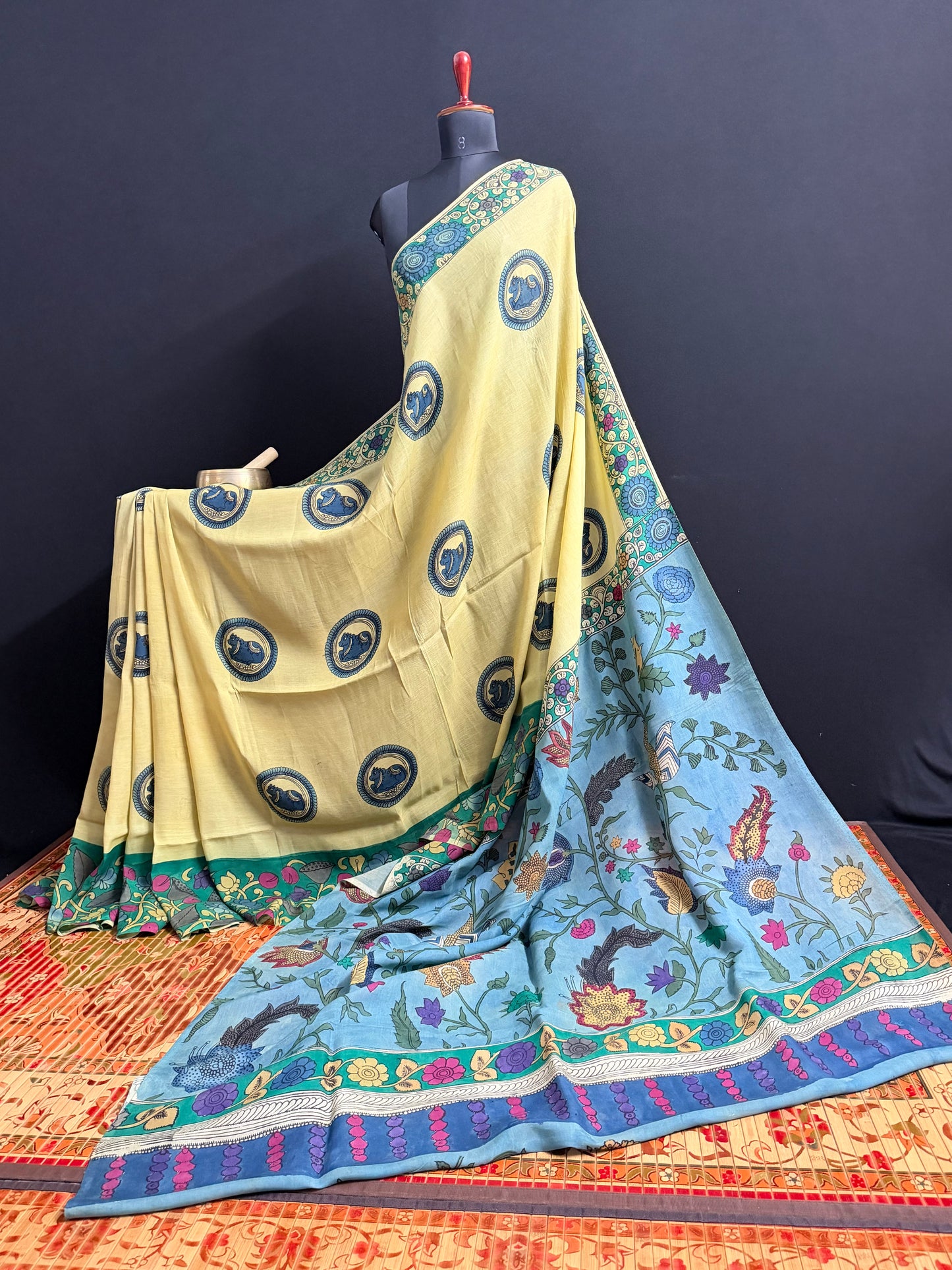 Silkcotton Penkalamkari Saree