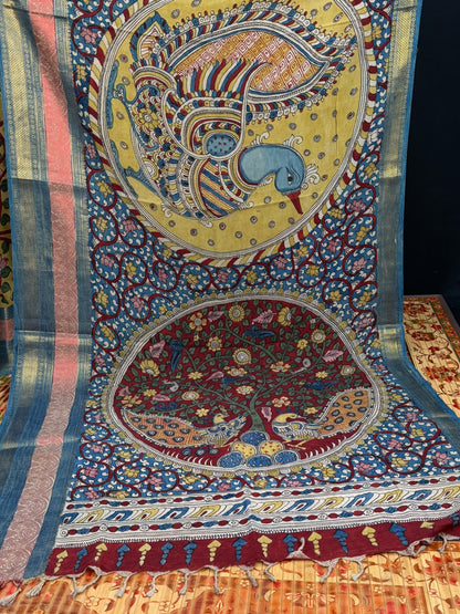 Silkcotton Penkalamkari Saree