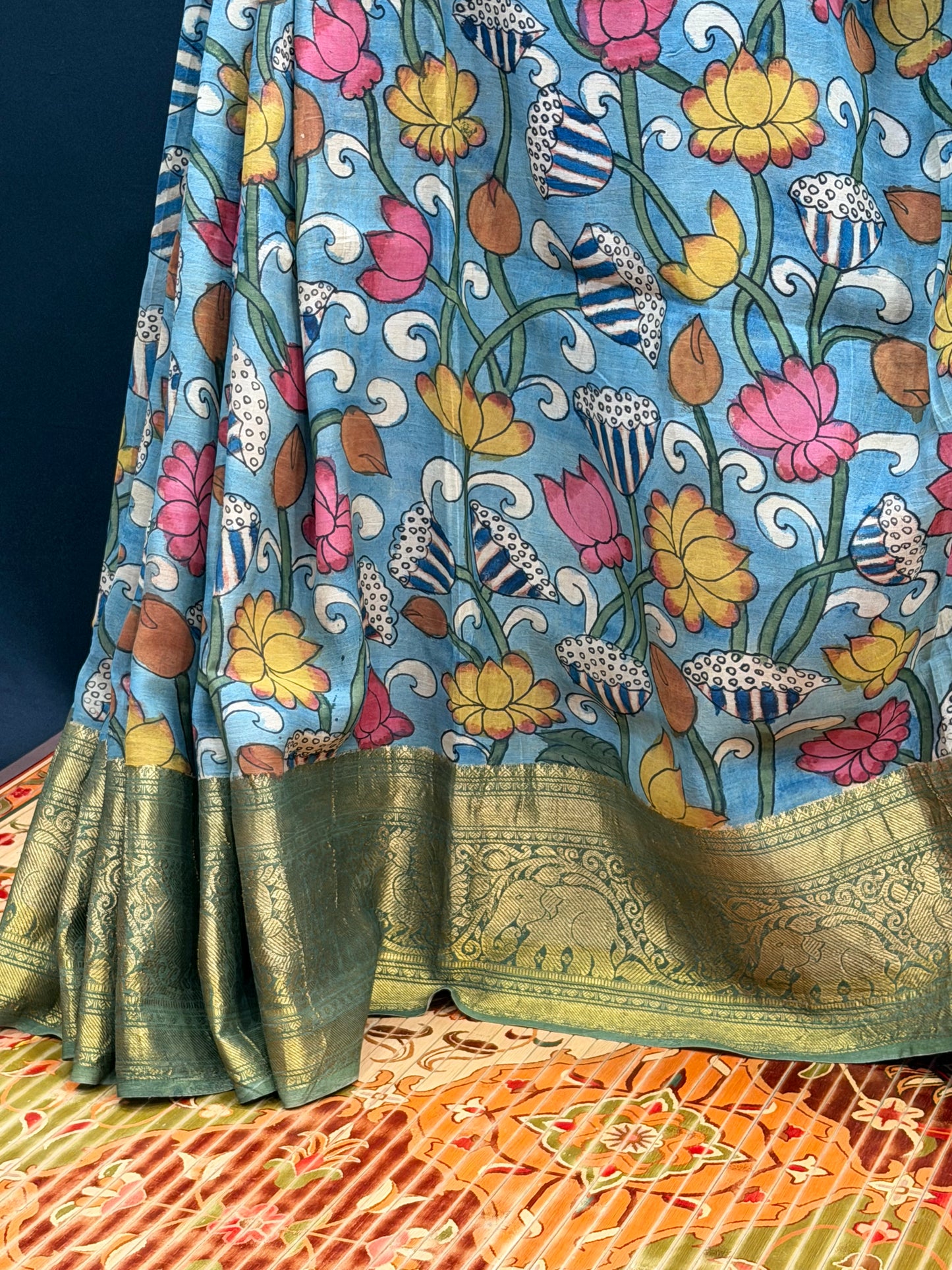 Silkcotton Penkalamkari Saree
