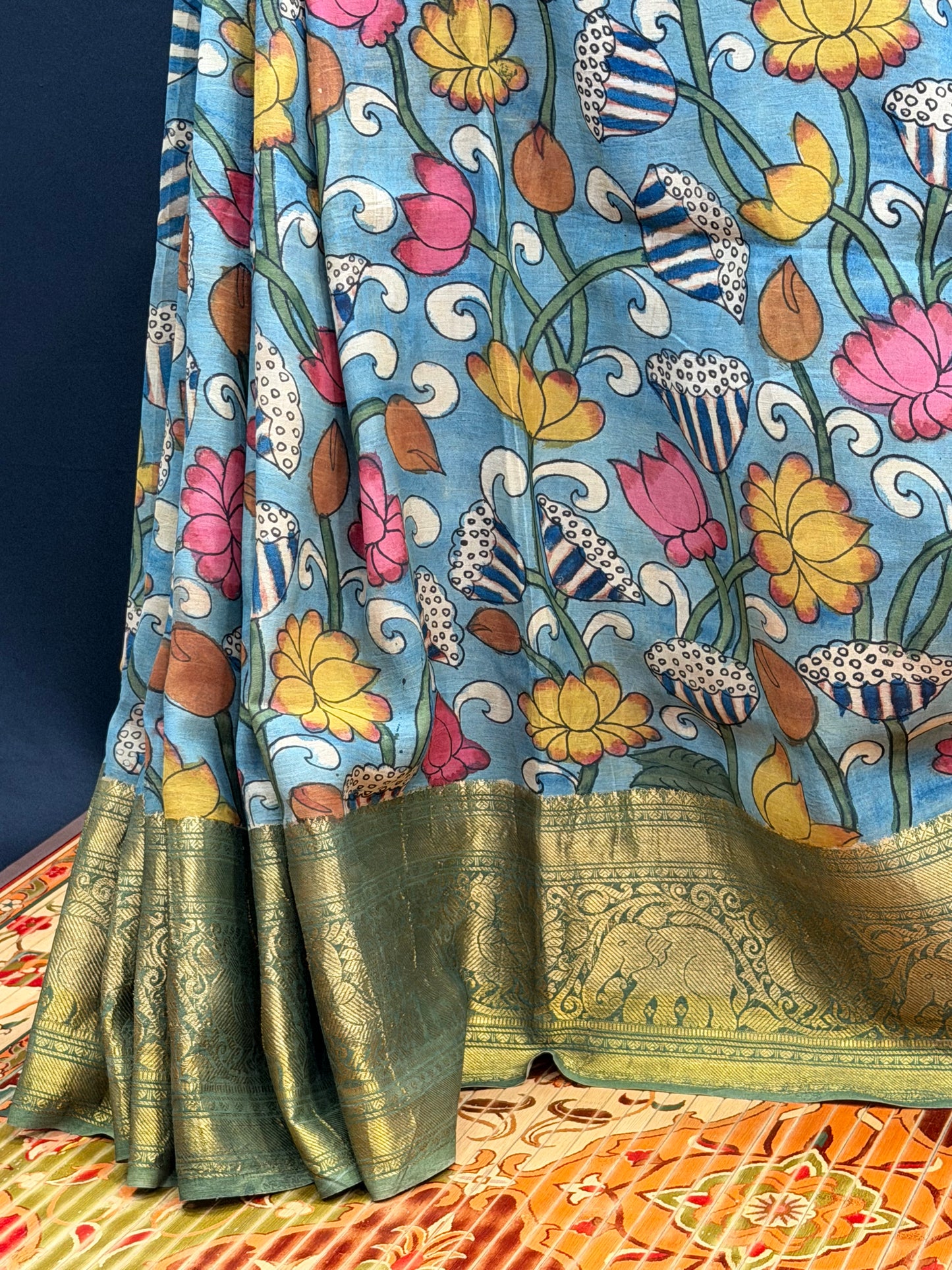 Silkcotton Penkalamkari Saree