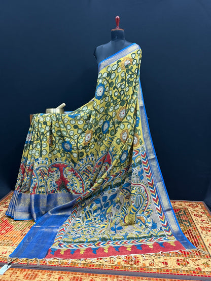 Silkcotton Penkalamkari Saree