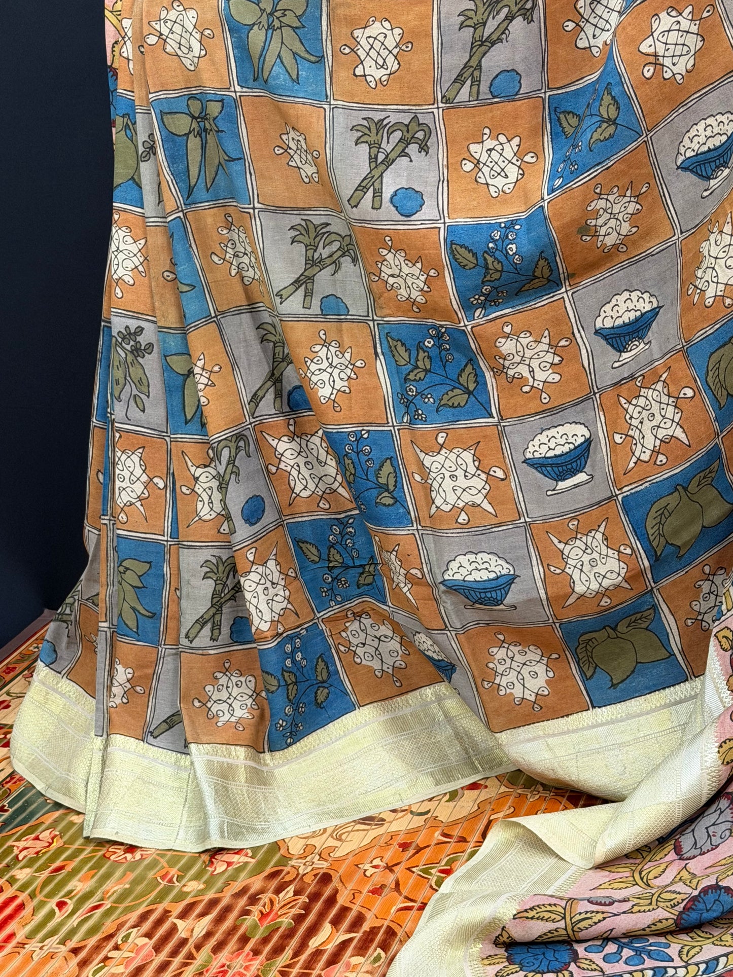Silkcotton Penkalamkari Saree