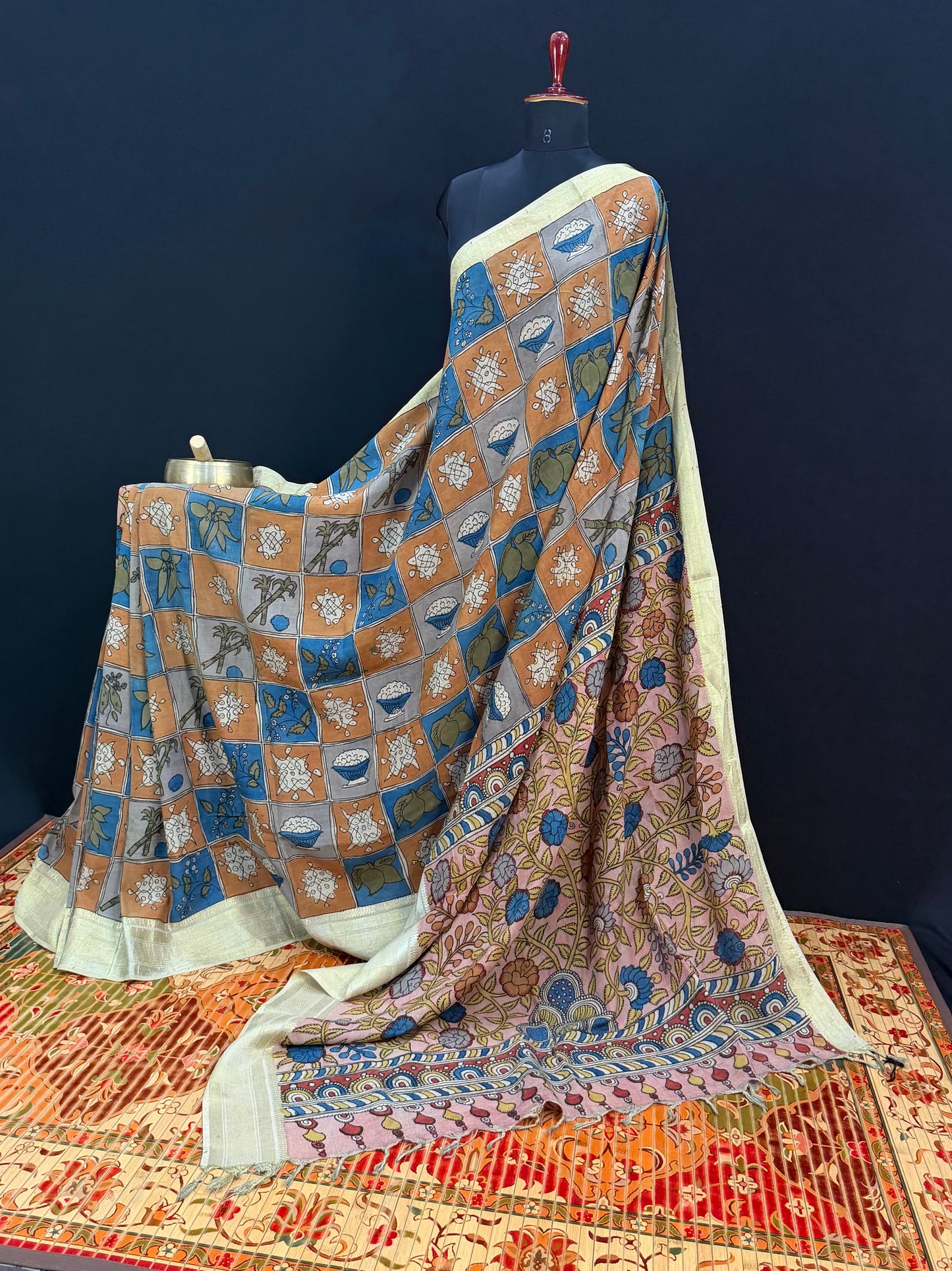Silkcotton Penkalamkari Saree