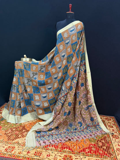 Silkcotton Penkalamkari Saree