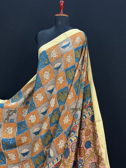 Silkcotton Penkalamkari Saree
