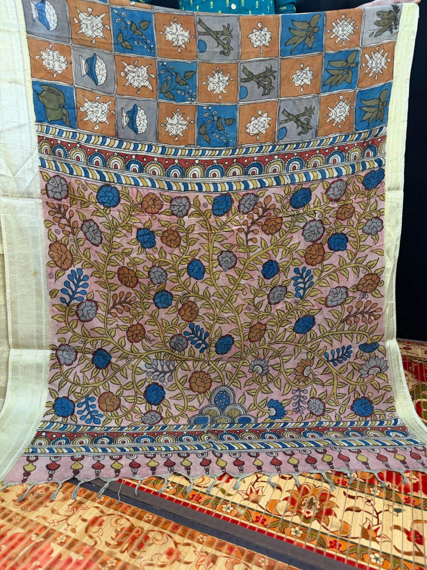 Silkcotton Penkalamkari Saree