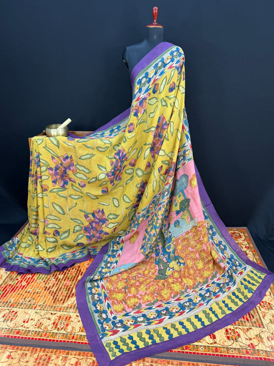 Silkcotton Penkalamkari Saree