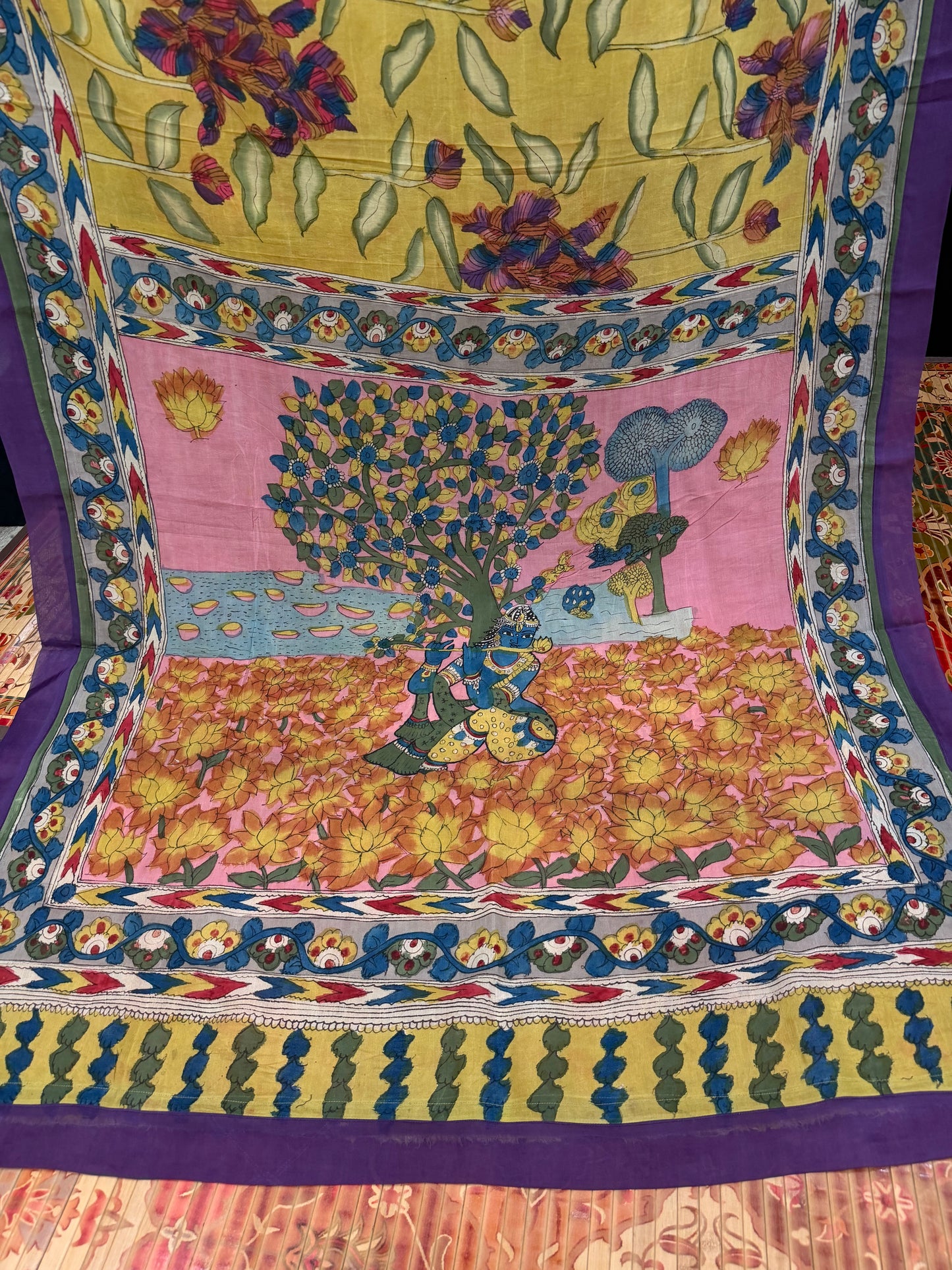 Silkcotton Penkalamkari Saree