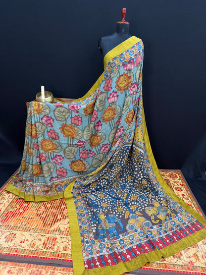 Silkcotton Penkalamkari Saree