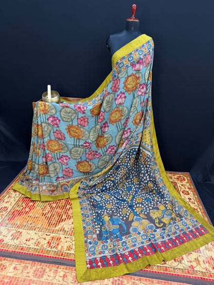 Silkcotton Penkalamkari Saree