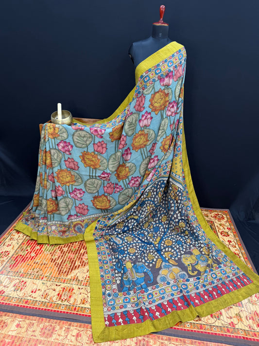 Silkcotton Penkalamkari Saree