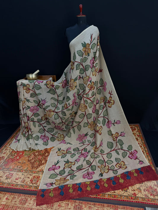 Silkcotton Penkalamkari Saree