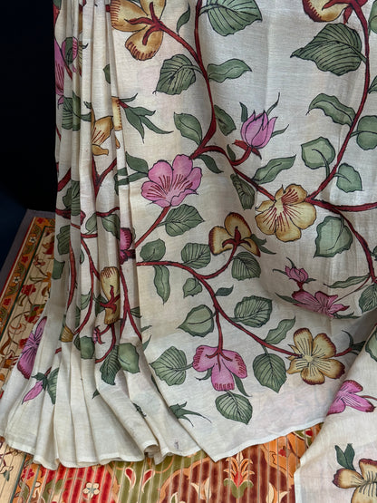 Silkcotton Penkalamkari Saree
