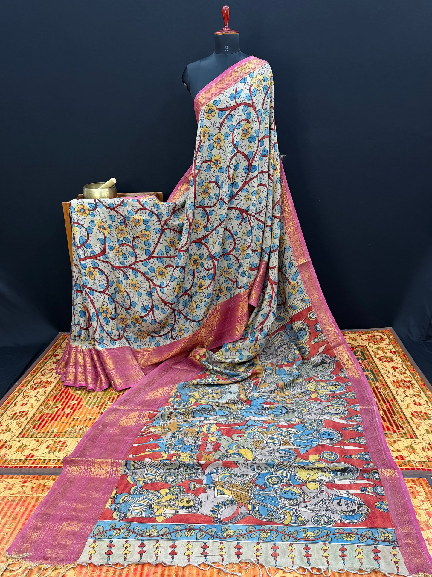 Silkcotton Penkalamkari Saree